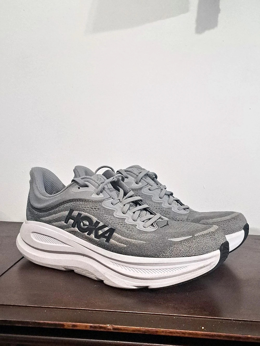 Hoka One Bondi 9 Athletic Shoes Gray US 13 4E